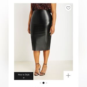 Eloquii Faux Leather Column Skirt